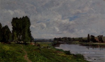  escenas Lienzo - La lavandera en la orilla del río escenas Hippolyte Camille Delpy
